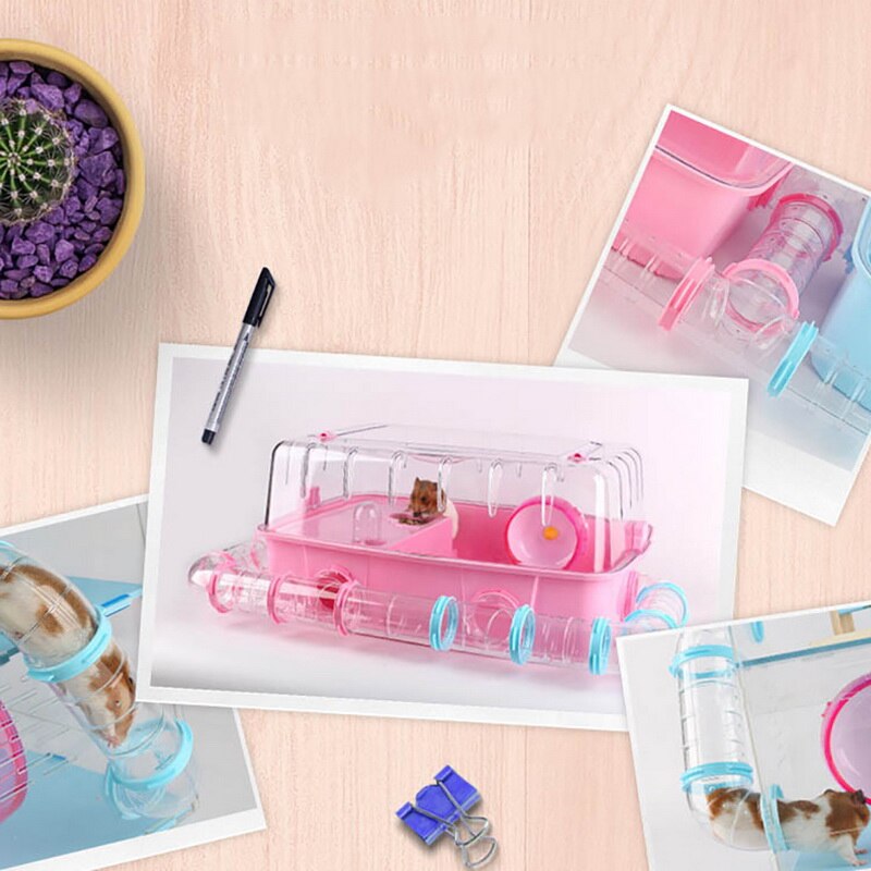 1 st hamster leksak akryl genomskinligt rör hamster leksaker roliga husdjur små djur hamstrar bur tub leksak