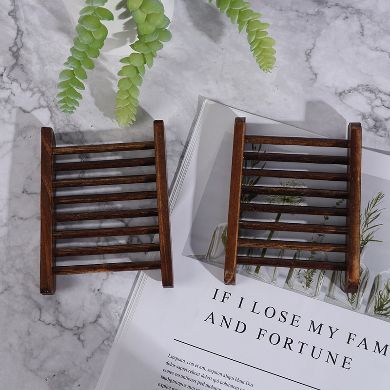 1 X drewniane naturalny bambus mydelniczki tacka mydelniczka pudełko na talerze przenośny pojemnik na mydelniczka łazienkowa robić przechowywania