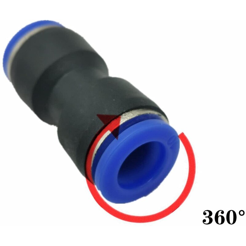 Straight Push Connectors, 4/6/8/10/12 mm Quick Release Plastic Push to Connect Fittings Kit, 60 Pcs Air Line Fittings