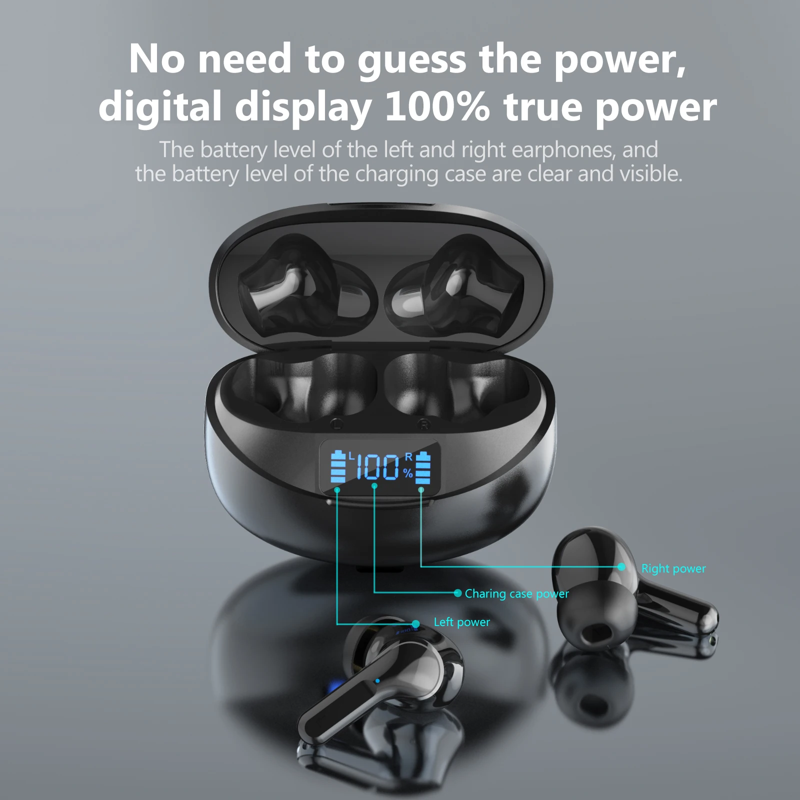 I17 TWS Bluetooth 5.3 Headphones - Wireless Earbuds W/Digital Display Extra Eartips Sport Fit HD Sound 30H Playtime Airpods