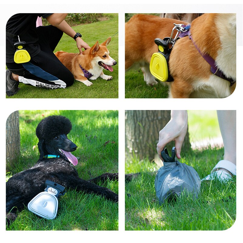 Pet Poop Scooper with Bag Attached Foldable Dog Pooper Scooper Portable Pet Poop Cleaner Dog Poop Bag Dispenser