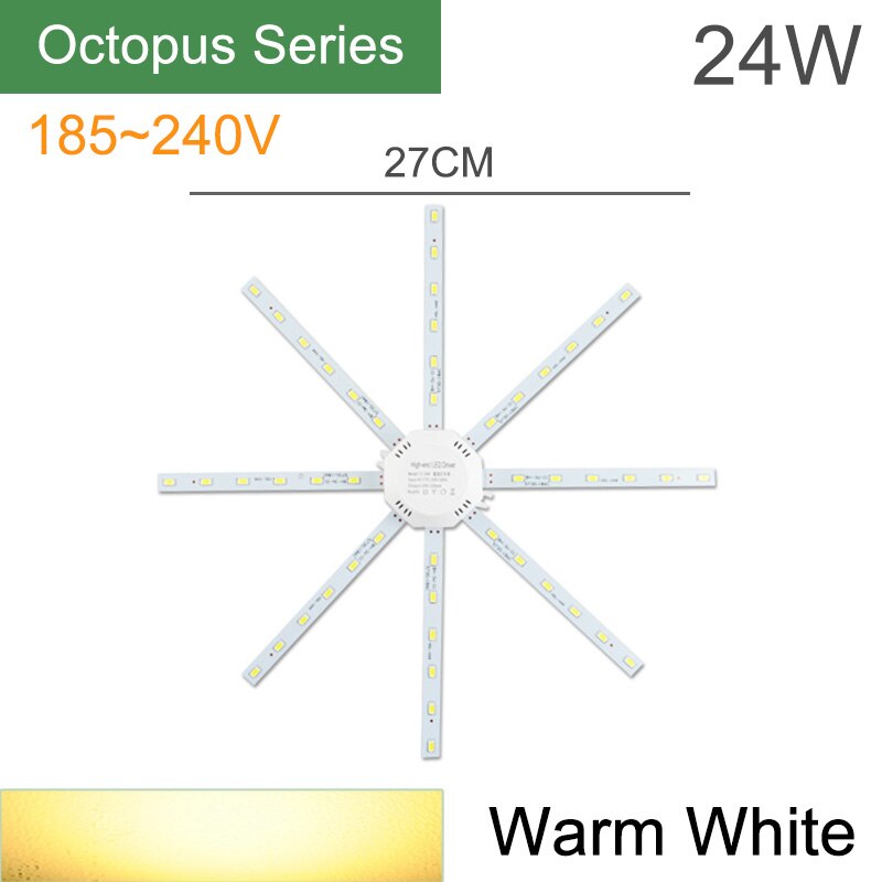 Kaguyahime magnetisk ledet modul lys 12w 16w 20w 24w ledet downlight magnet tilbehør blekksprut tallerken ringe ledet lampe 220v til tak: 24w blekksprut varm
