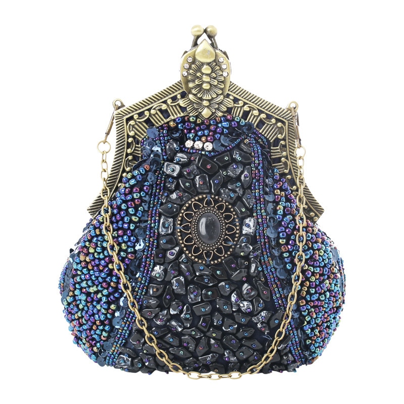 Borduren Kralen Vrouwen Avond Party Bags Handgemaakte Vintage Clutch Vrouwelijke Telefoon Portemonnee Banket Bruiloft Bruids Jurk Handtassen