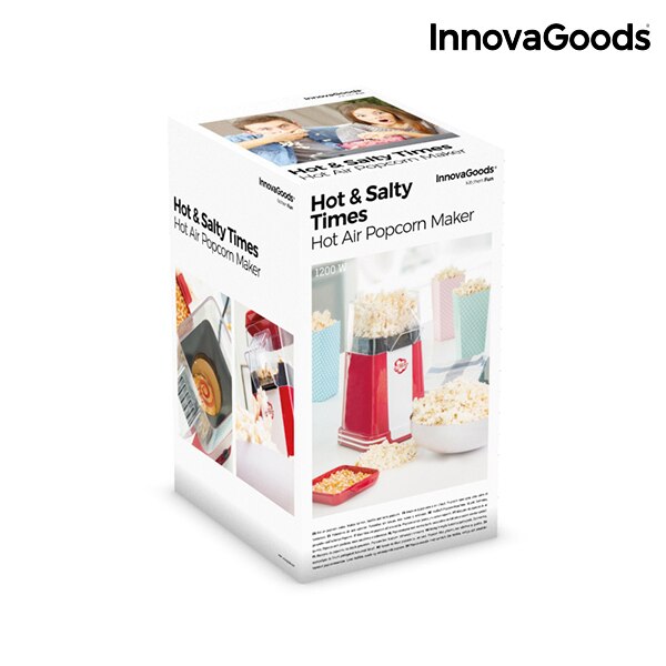 InnovaGoods-máquina para hacer palomitas de aire y salada, 1200W, Color Rojo