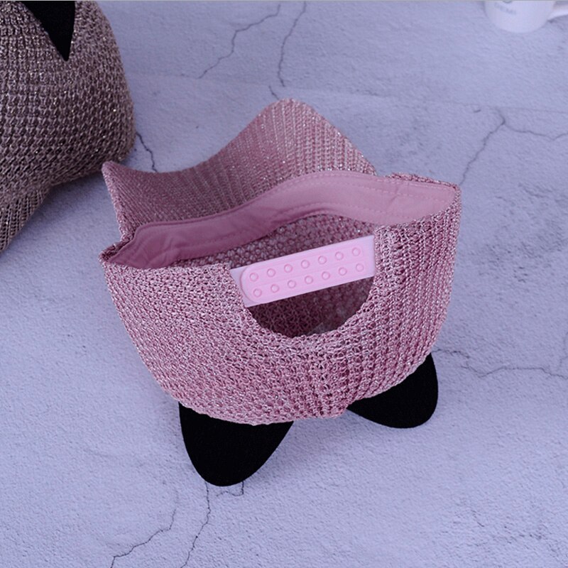 Spring Summer Cat Ears Baseball Caps Ladies Straw Hat Outdoor Cute Sunhat Girls Sports Equestrian Hats