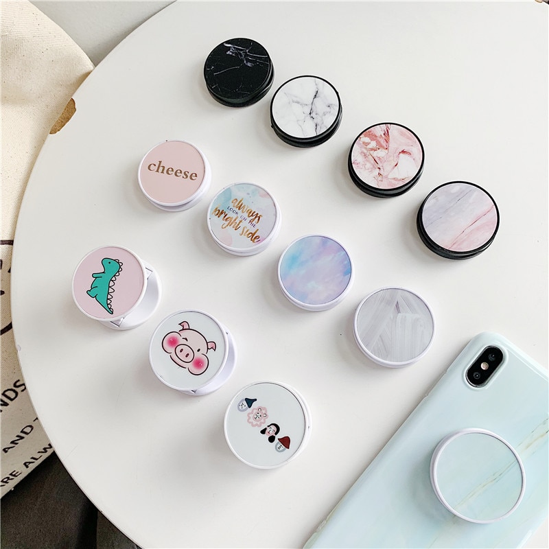 Cute Cartoon Folding stand For Mobile phone Holder for iPhone X 8 7 6 Plus IPAD for Samsung For Huawei Phone Case Grip Kichstand