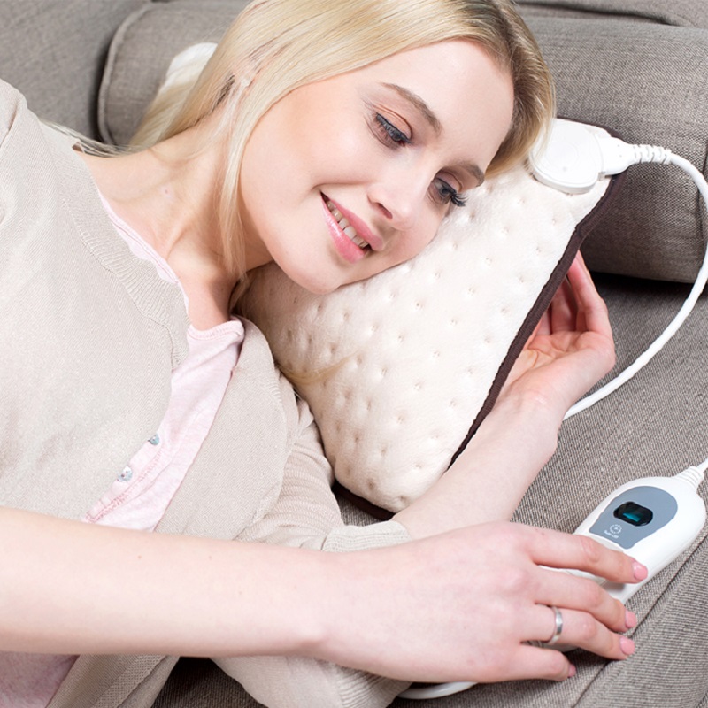 220V EU Plug Microplush Electric Heating Pad Pillow for Neck Lower Back Waist Stomach Pain Relief Winter Warmer Heat Therapy