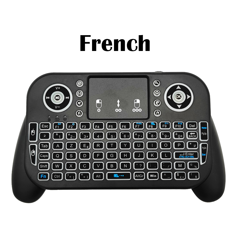 Mini Wireless Keyboard V8 7 Backlit 2.4G Bluetooth Air Mouse Remote Control Touchpad for Android TV Box: green / BLACK SWITCH
