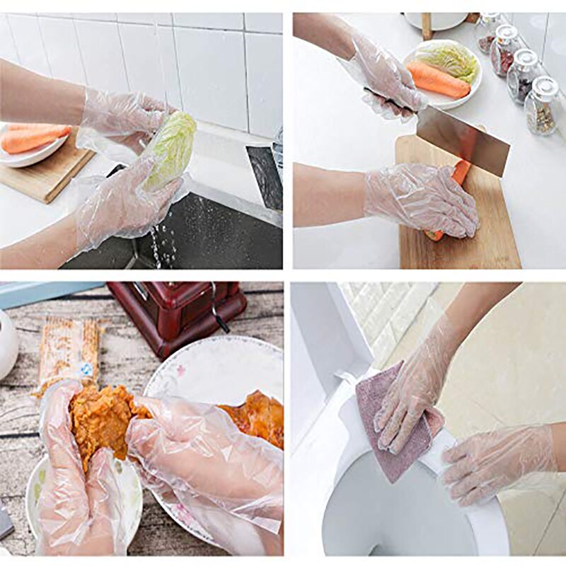Guantes desechables de plástico transparente para cocina, herramientas sanitarias para cocina, barbacoa, baño, limpieza