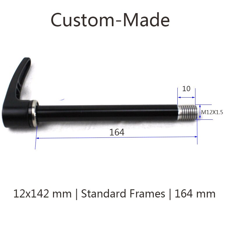 Rear Thru Axle 12X142 length 158 160 164 170 mm thread pitch 1.5 mm biycle Custom-Made thru axle: 164mm with lever