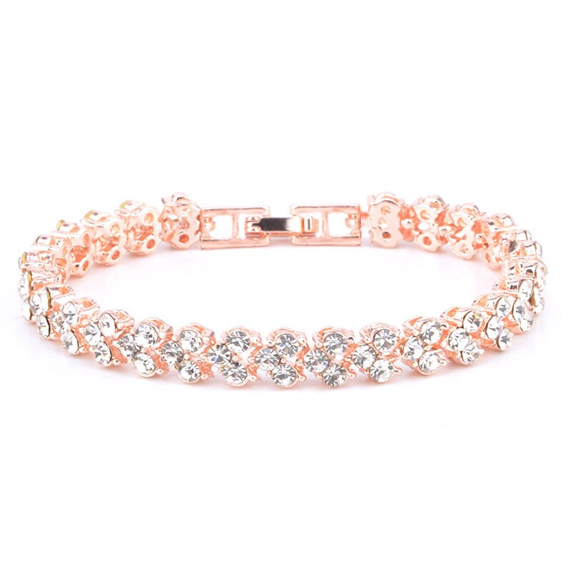 Womens Elegante Armband Romeinse Stijl Crystal Diamond Armbanden Endq: Rose Goud Kleur