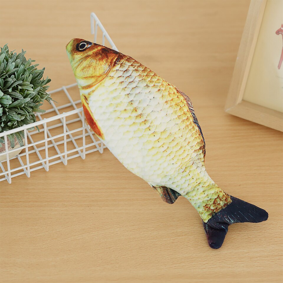Electric Moving Fish Cat Toy Flopping Simulation Wagging Fish Pet Funny Chew Bite USB Charger Kitten Plaything Supplies: Grass Carp