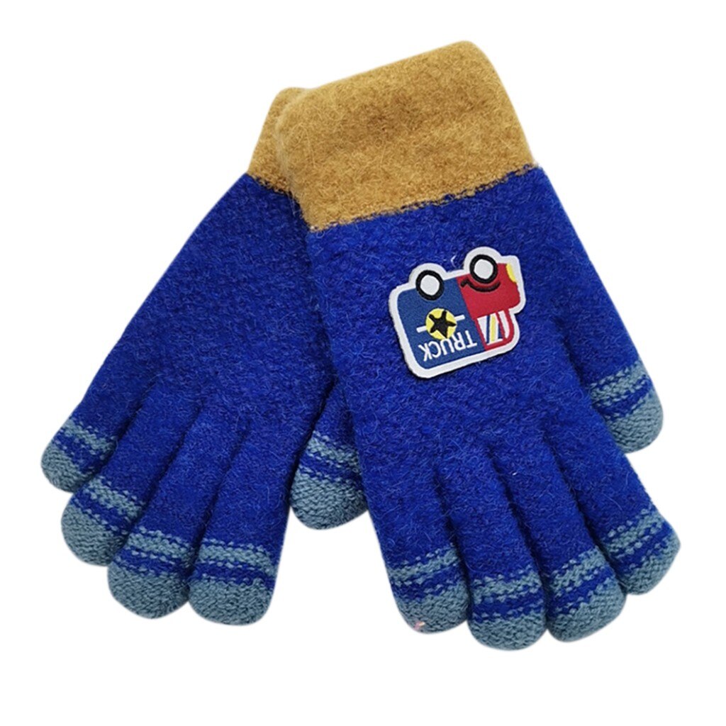 Meninos meninas luvas de inverno crianças crianças bonito dos desenhos animados impressão villus manter luvas quentes ao ar livre criança handschoenen: BU