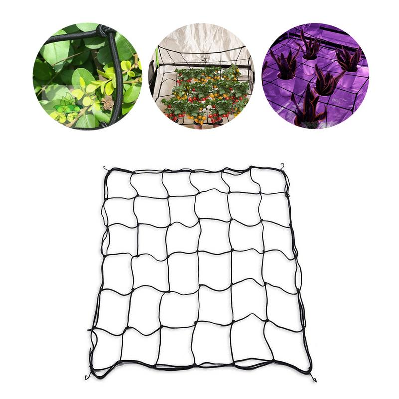 Flexible Net Trellis for Grow Plant Tents,Growing Plant Net,Elastic Trellis Net With Hooks,Hydroponics Grow Cream Scrog Net Tent Plant Support Net