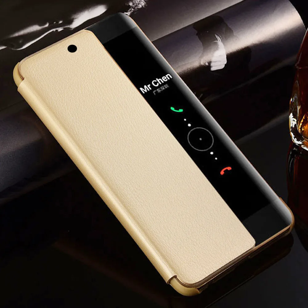 Smart View Case For Huawei P30 Lite P30Pro P40 Pro P50 Auto Sleep Wake Up Flip Cover Phone Cases For Huawei P20 Pro Fundas Capa: Acrylic / Gold