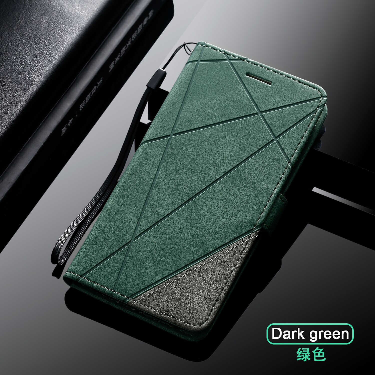 A520 Case for on Samsung Galaxy A5 SM-A520F Cover Flip Leather Cases Samsung A5 ) A520 Coque Wallet Strap Phone Covers: Green