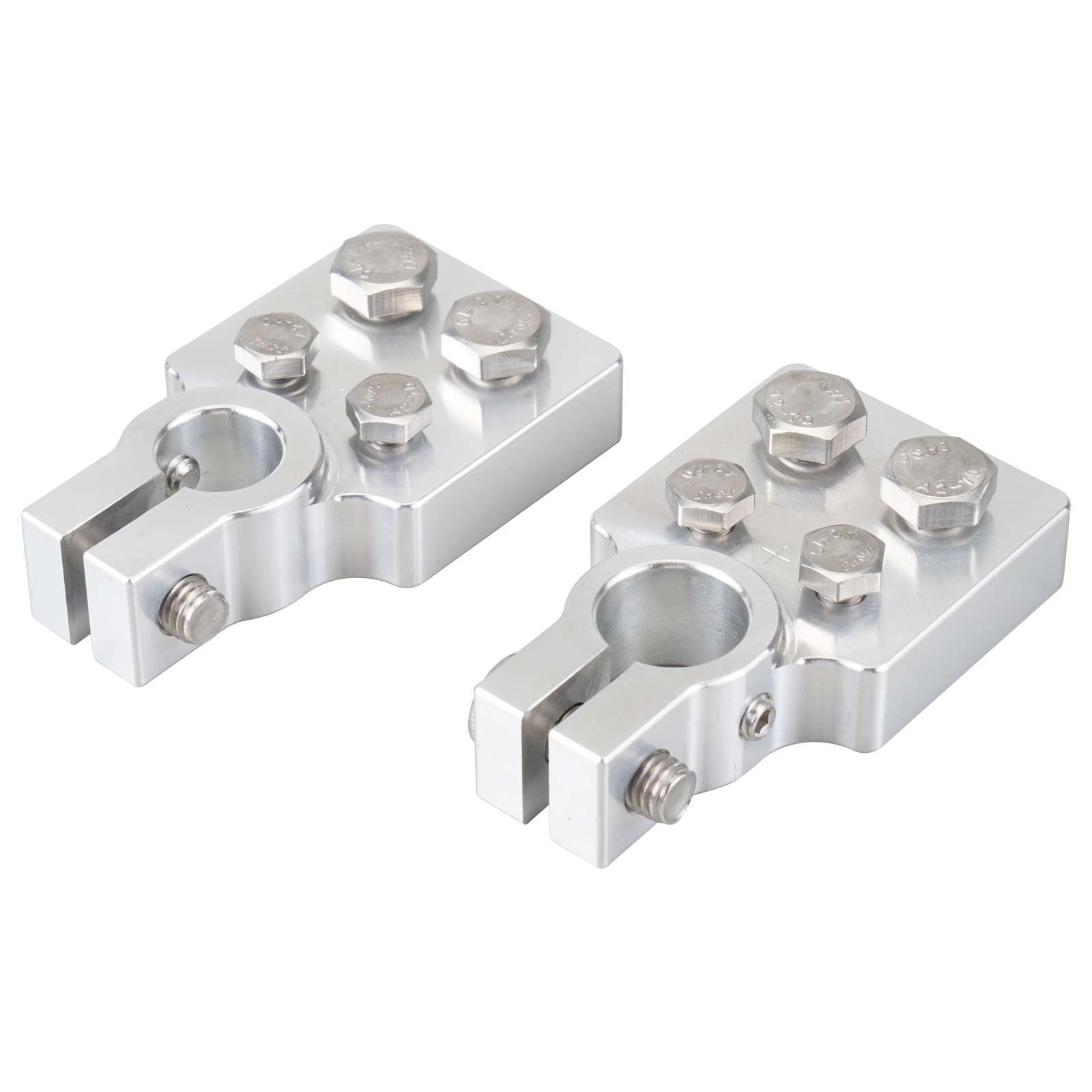Jeu de bornes de batterie plates 4/6 points pour cosses 4/0 AWG et vers le bas pour piles standard SAE Post Style pour Northstar AGM35 AGM34...: Incolore