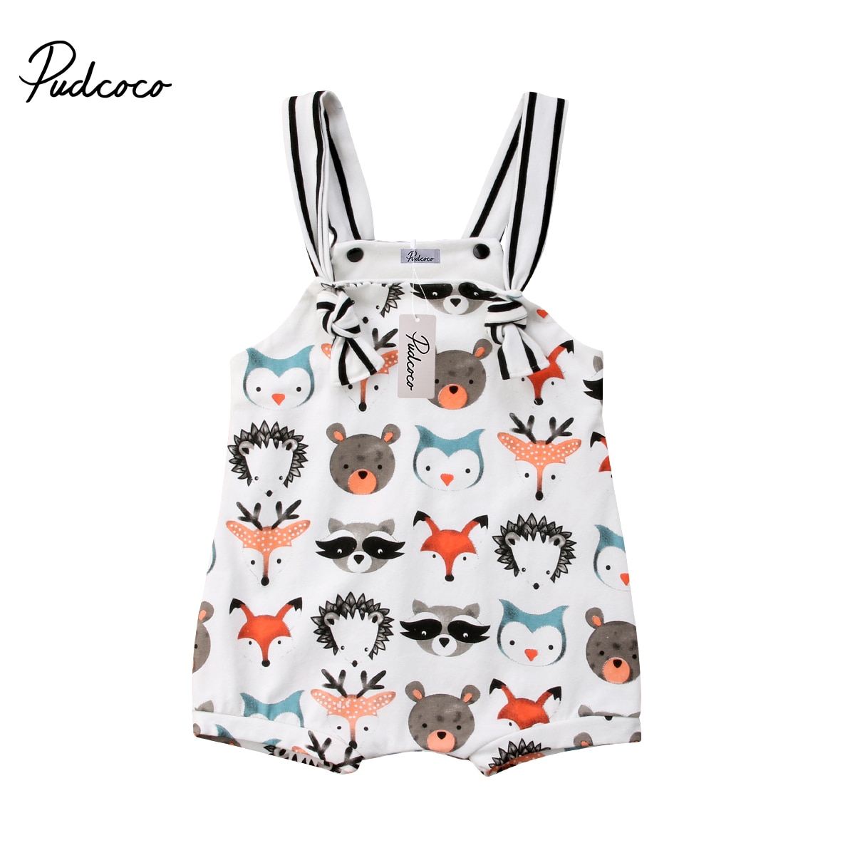 Brand Summer Toddler Infant Newborn Baby Girls Boys Romper 0-24M Sleeveless Cartoon Animal Jumpsuits Sunsuit Playsuit