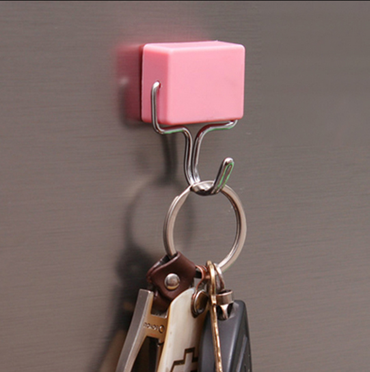 , Strong Magnetic key hooks refrigerator asingle metal + ABS plastic powerful magnets storage hooks