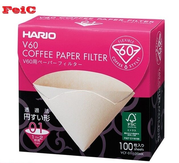 Feic vcf 01 kahvin luonnonmukaiset paperisuodattimet, ei valkaisuainetta, 2 kupille, baristalle vcf -01, sopii vd -01:lle