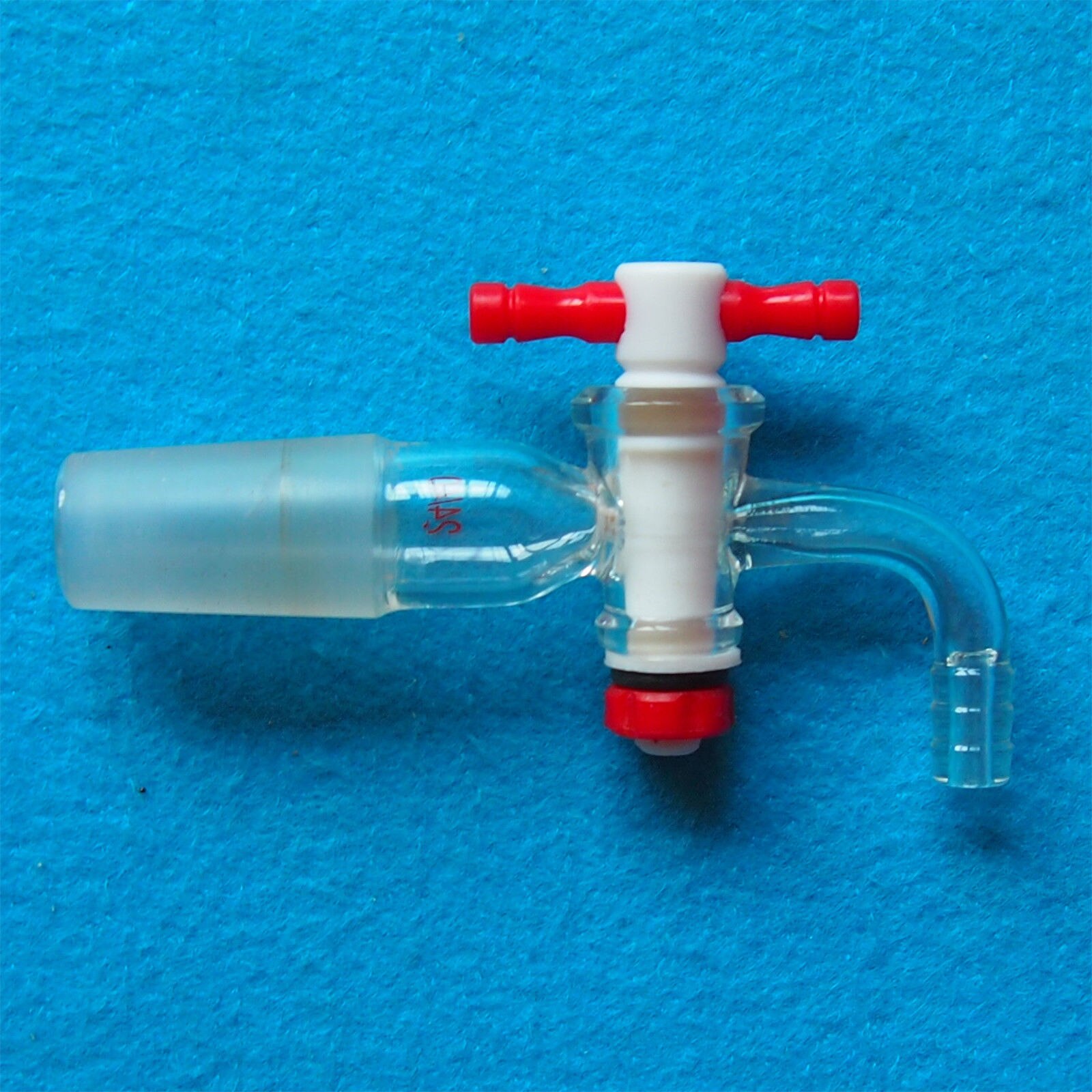 24/40,Glass Vacuum Adapter,Bent Hose Connection,Lab PTFE Stopcock,Chemical Valve