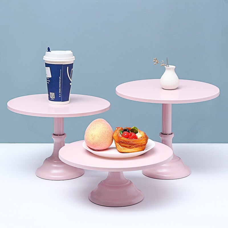 Gold White Metal Cake Stand Holder Round Dessert Cupcake Serving Display Rack Base Birthday Party Wedding Decoration 20/25/30cm