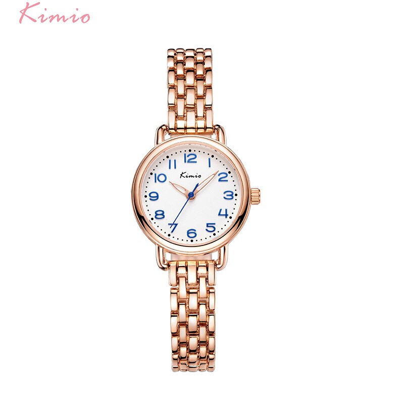 KIMIO Women Bracelet Watches Luxury Fine Stainless Steel Ladies Watch Rose Gold Color Dress Wristwatch With Box: 5385