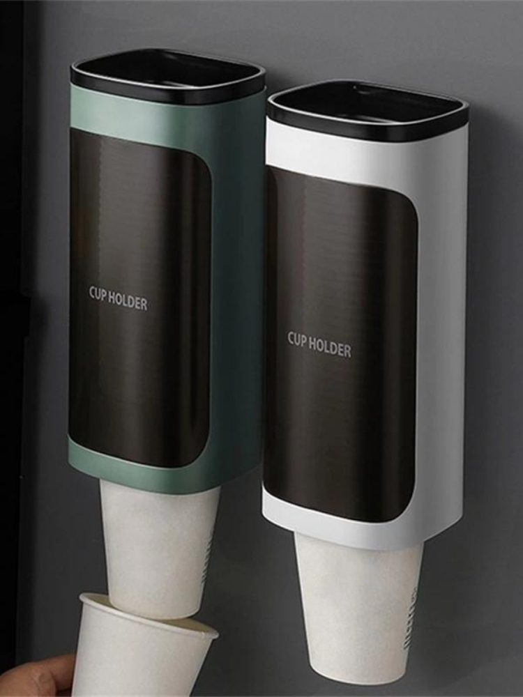 Dispensador de agua, soporte para vasos de papel, soporte para vasos de papel, estante de almacenamiento para tazas, organizador automático de cuentagotas para tazas