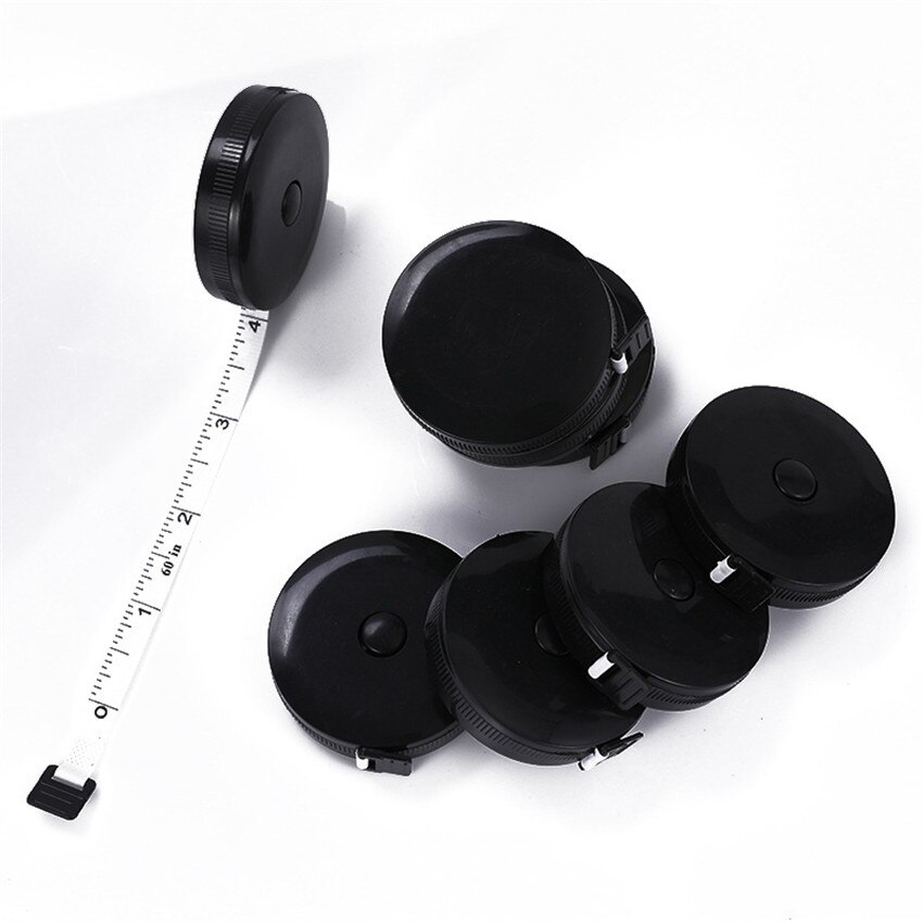 1PC 1.5m/60inch Black/White Tape Measures Measuring Ruler Portable Retractable Mini Sewing Rulers Measuring Tape Tools