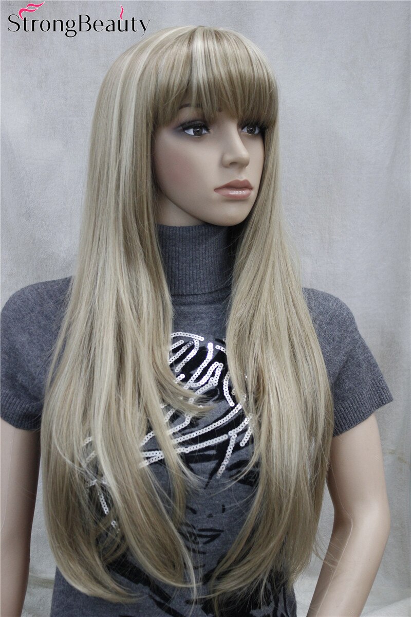 Strong Beauty Synthetic Long Straight Women Wigs Capless Heat Resistant Wig Many Color for Choose