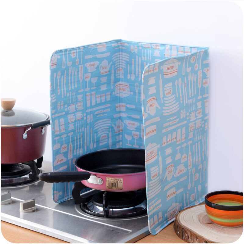 Cooking Splatter Shield Guard Oil Divider Splash Proof Baffle Tool Kitchen Frying Pan Oil Splash Screen Cover Gas Stove