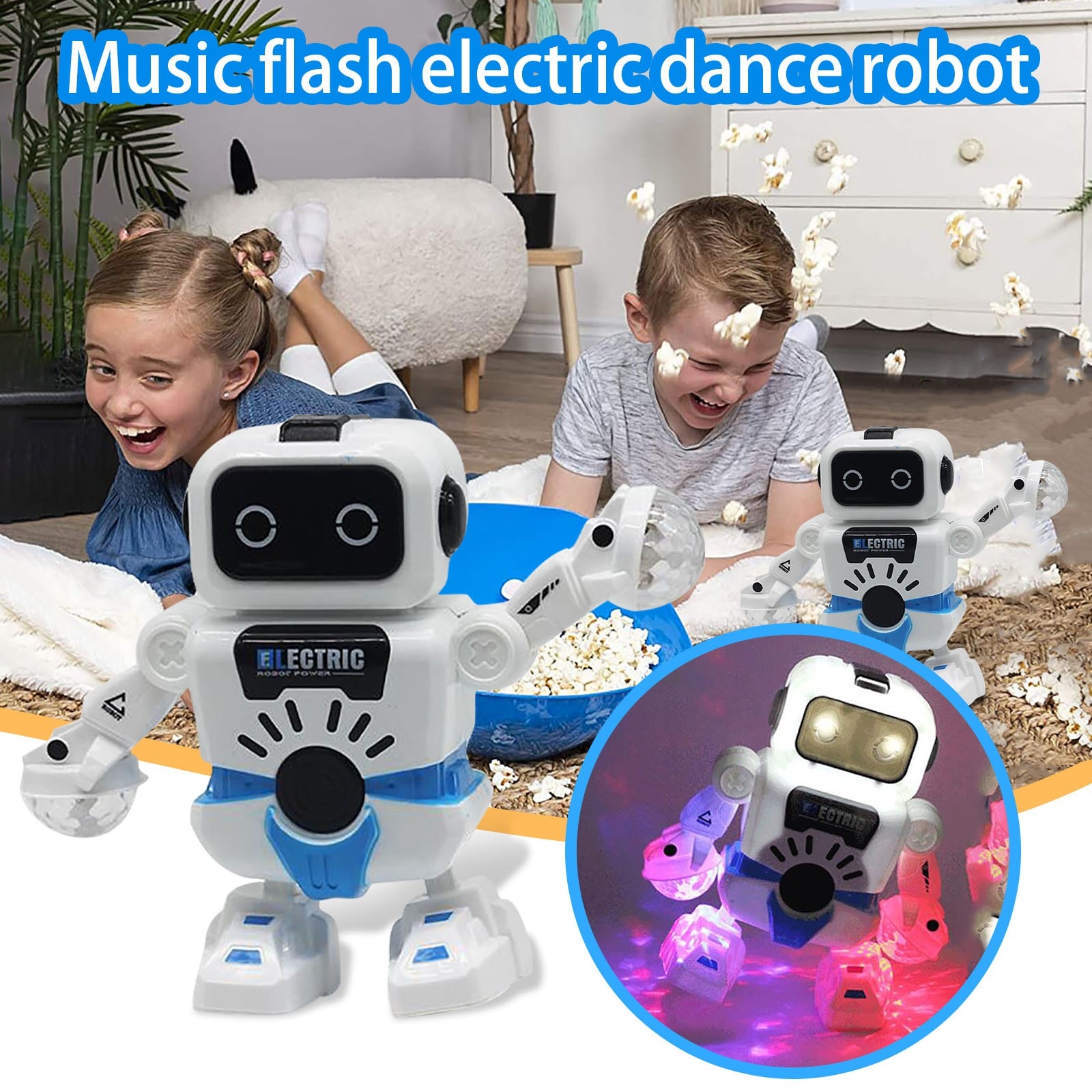 Muziek Knipperende Elektrische Gebaar Inductie Robot Kinderspeelgoed Dansen Elektrische Robot Verschillende Soorten Ruimte Dans Actie Speelgoed
