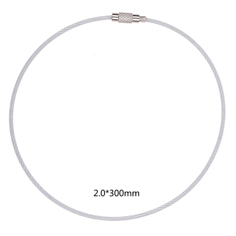 Multifunktions nøglering tag reb rustfrit stål wire kabelsko skruelås gadget ring nøgle nøglering cirkel lejr hængende værktøj: 10cm