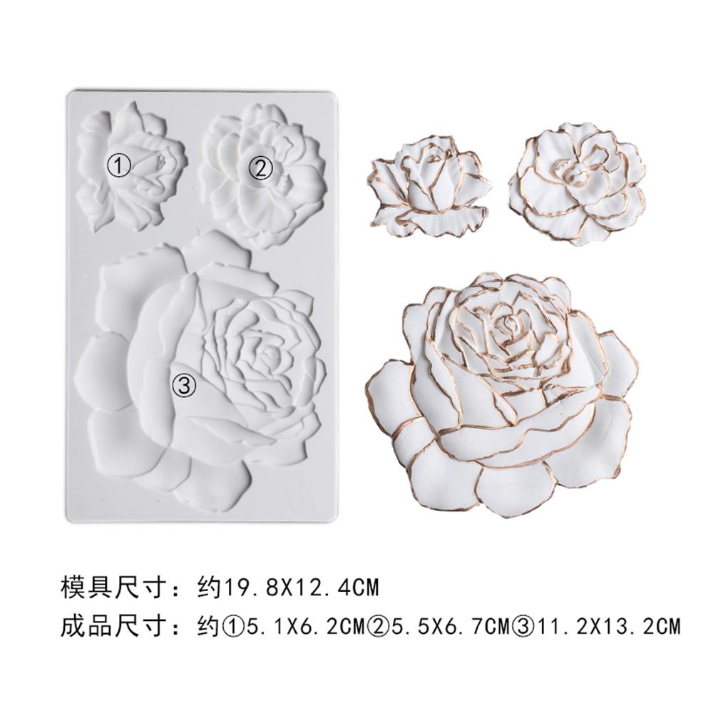 Luyou 1Pc Bloemen Hars Siliconen Cakevormen Fondant Mallen Cake Decorating Gereedschap, Gebak Keuken Bakken Accessoires FM1950: rose