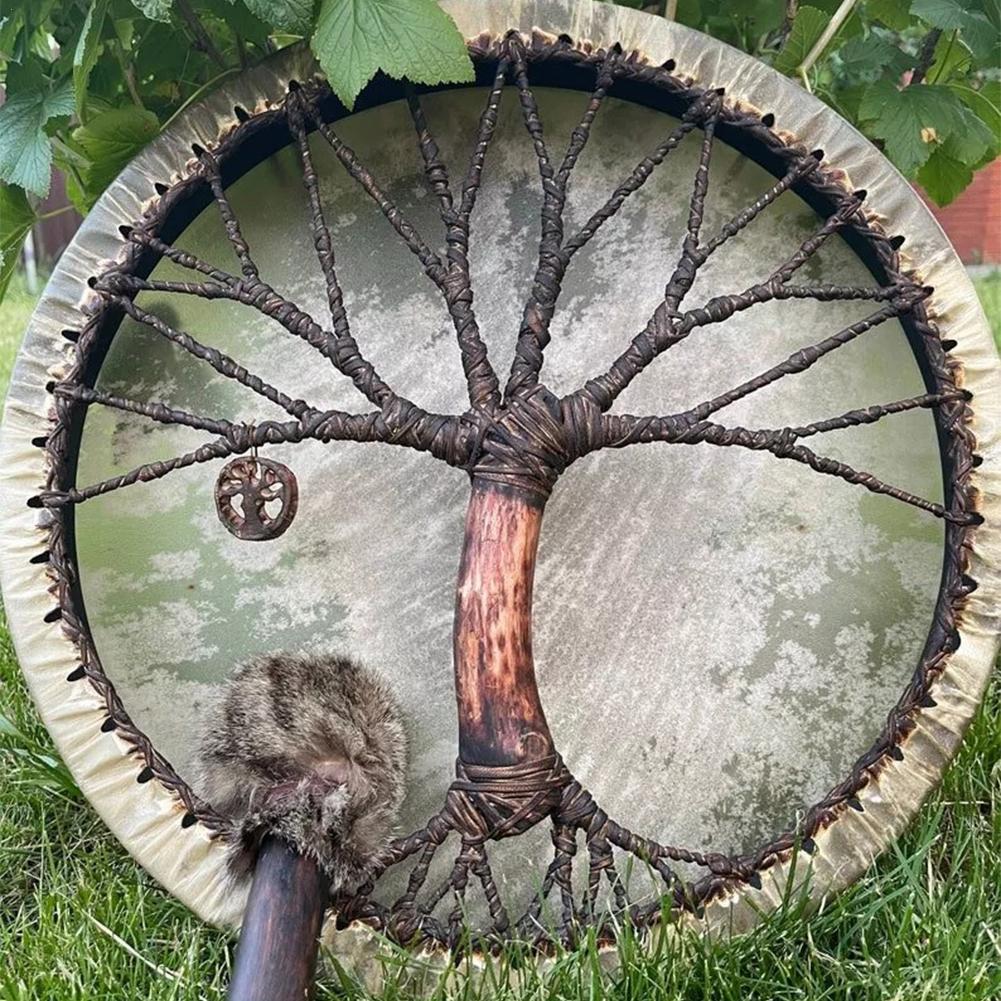 Tambour Shaman arbre de vie, tambour bohème fait à la main, esprit de tambour, musique, artisanat, ornement, de pâques, décoration de maison