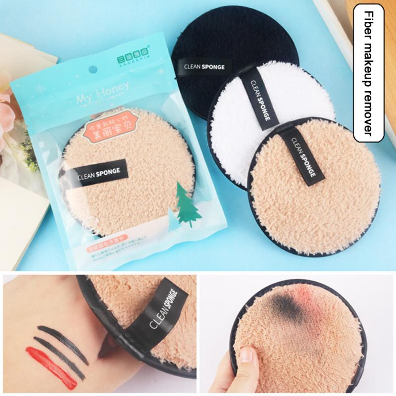 3 Colors Round Shape Sponge Cosmetic Puff Makeup Puff Cleansing Powder Puff Face Cleaning Makeup Remove Puff Cotton Cosmetic