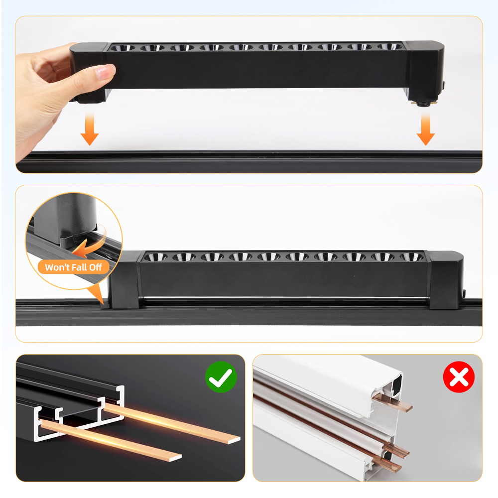 Faixa de led luz pista holofote & holofote cabine ferroviário iluminação casa loja decoração teto alta brilhante tira lâmpada tenda pontos led