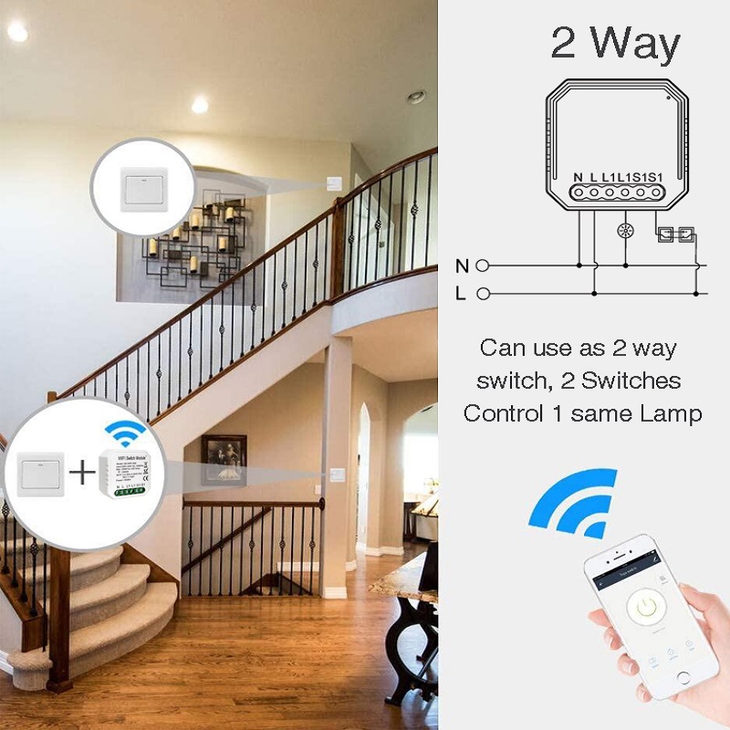 Lonsonho Tuya Smart Wifi Switch Relay 220V EU 1 2 Gang Switches Smartlife Compatible Alexa Google Home Mini Assistant