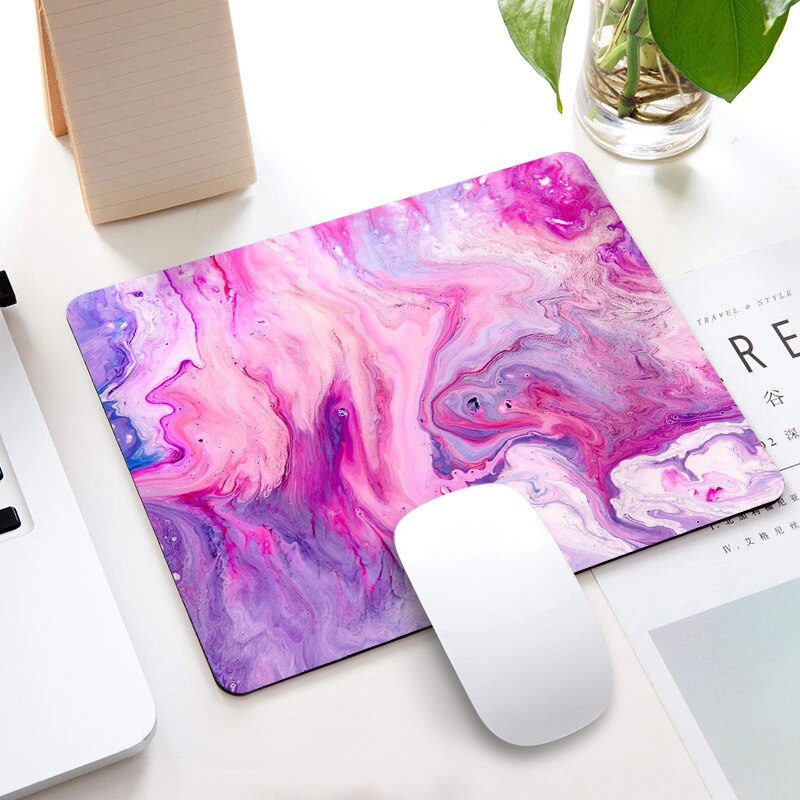 Marble Office Desk Mat School Supplies Office Tools Desktop Square Mousepad Rubber Gaming Small Mouse Pad Computer 22X18CM: NO.16
