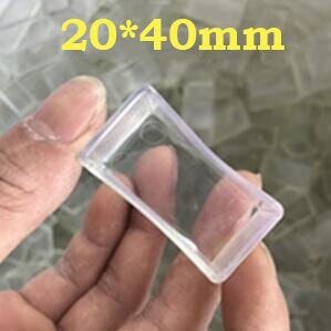 Møbler silikon benkapper føtter pads bord stol ben gulv føtter cap cover protector transparent møbelben: Rektangel 20 x 40mm