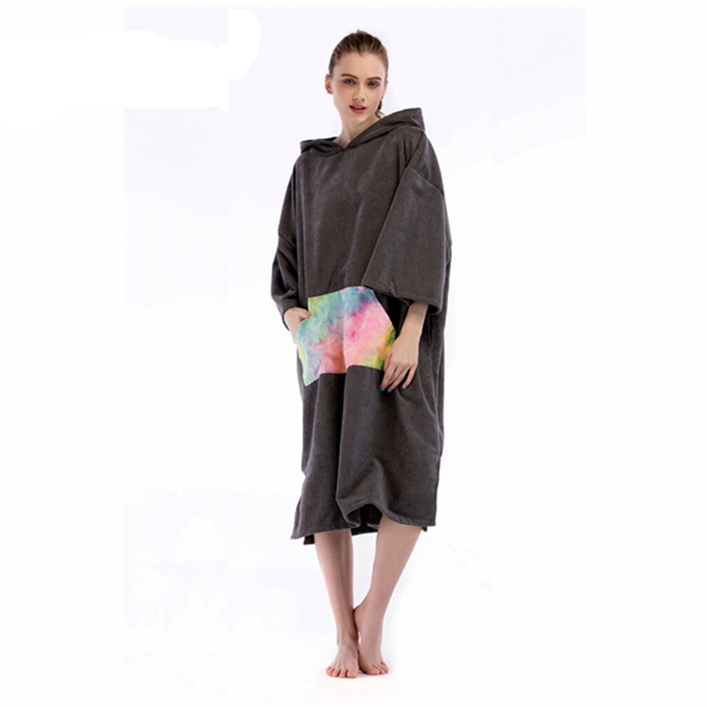 Albornoz de microfibra absorbente para Surf, ropa de playa y piscina de secado rápido, Poncho con capucha, albornoz, toallas de baño para hombres y mujeres