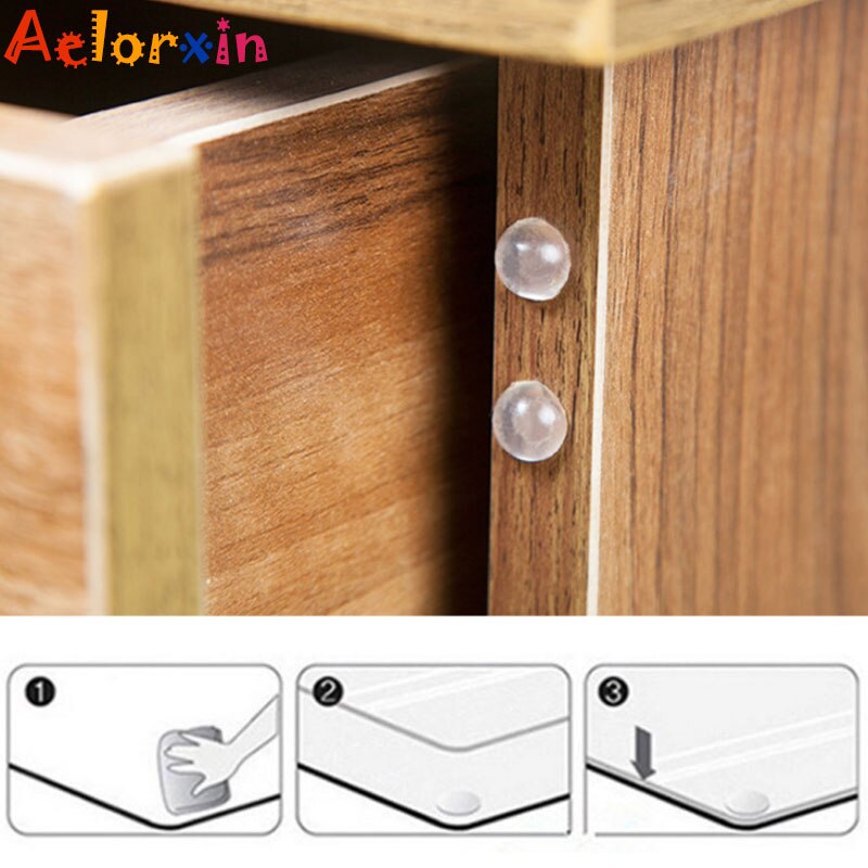 24Pcs/Lot Transparent Silica Gel Baby Safety Child Protection Shock Absorbers Security Prevent Collision Door Stoppers Drawer