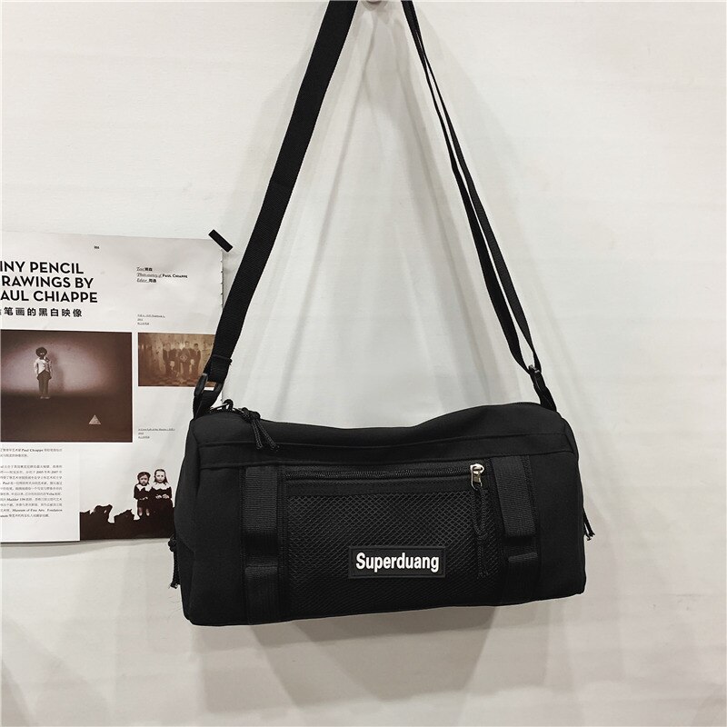 Original Aizatly Messenger Bag Couple Tooling Style Bag Street Personality Girl Bag Versatile Function Bag Shoulder Bag: Black