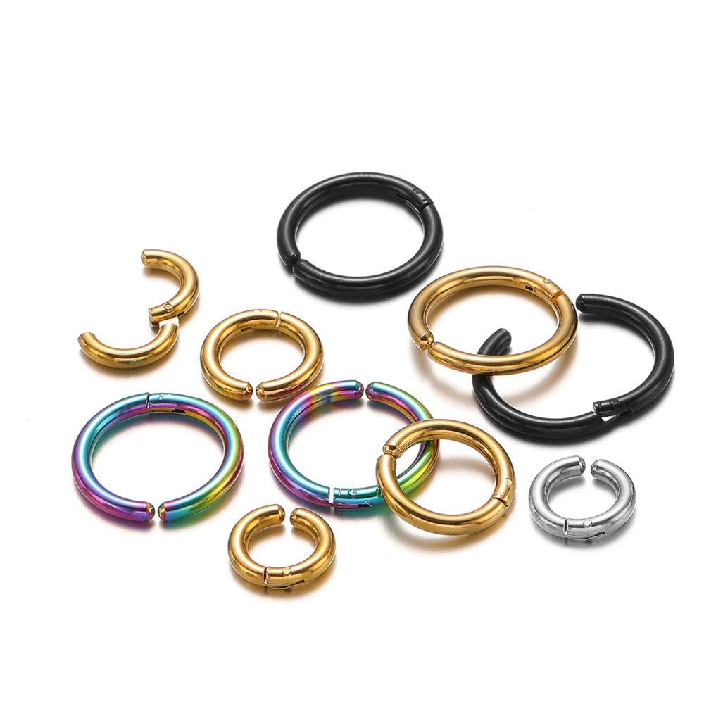 6 uds. De acero inoxidable sin agujero, pendientes con Clip, aros sin perforación, pendientes para mujeres y hombres, pendientes Piercing, joyería