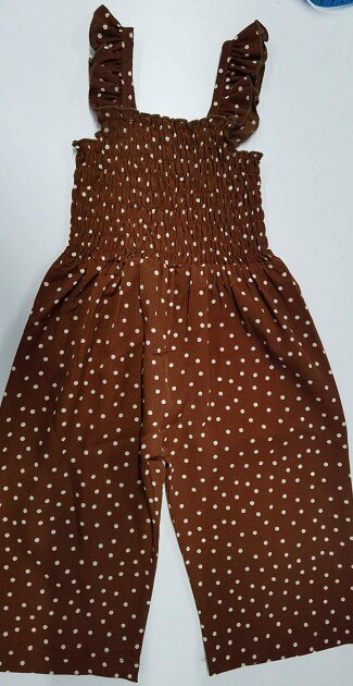 Meisje Zomer Jarretel Jumpsuit Verse Polka Dot Ruches Boothals Een Stuk Lange Broek: 2 / 9m