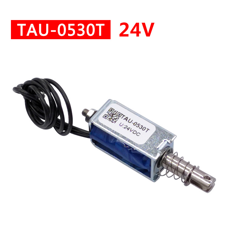 Magnetisk solenoid  dc 6v 12v 24v tryk-og-træk åben ramme elektromagnet tau -0530 tau -0530t holdekraft 700g: Hvid