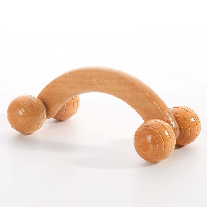 Houten Massage Roller Therapie Lichaamsmassageapparaat Voet Gezicht Schouderhals Hand Duw Roller Massageapparaat Lichaam Rustgevende Massage Tool