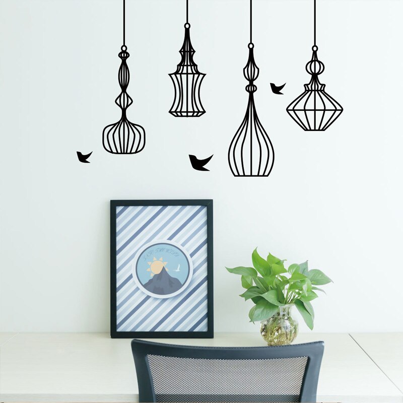 Bird cage Wall Sticker living room bedroom background decoration Mural Art Decals home wallpaper removable stickers