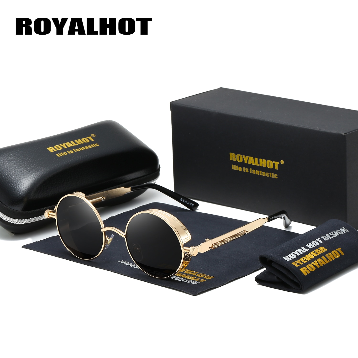 RoyalHot Mannen Vrouwen Gepolariseerde Aloy Ronde Retro Frame Zonnebril Rijden Zonnebril Shades Óculos masculino Mannelijke p1008