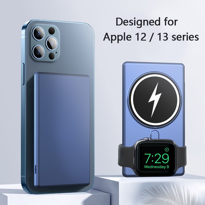 Qi 3 in 1 Fast Charging Magnetic Wireless Charger Power Bank For iPhone 13 12 Pro Max Mini/Apple Watch Chargers Powerbank